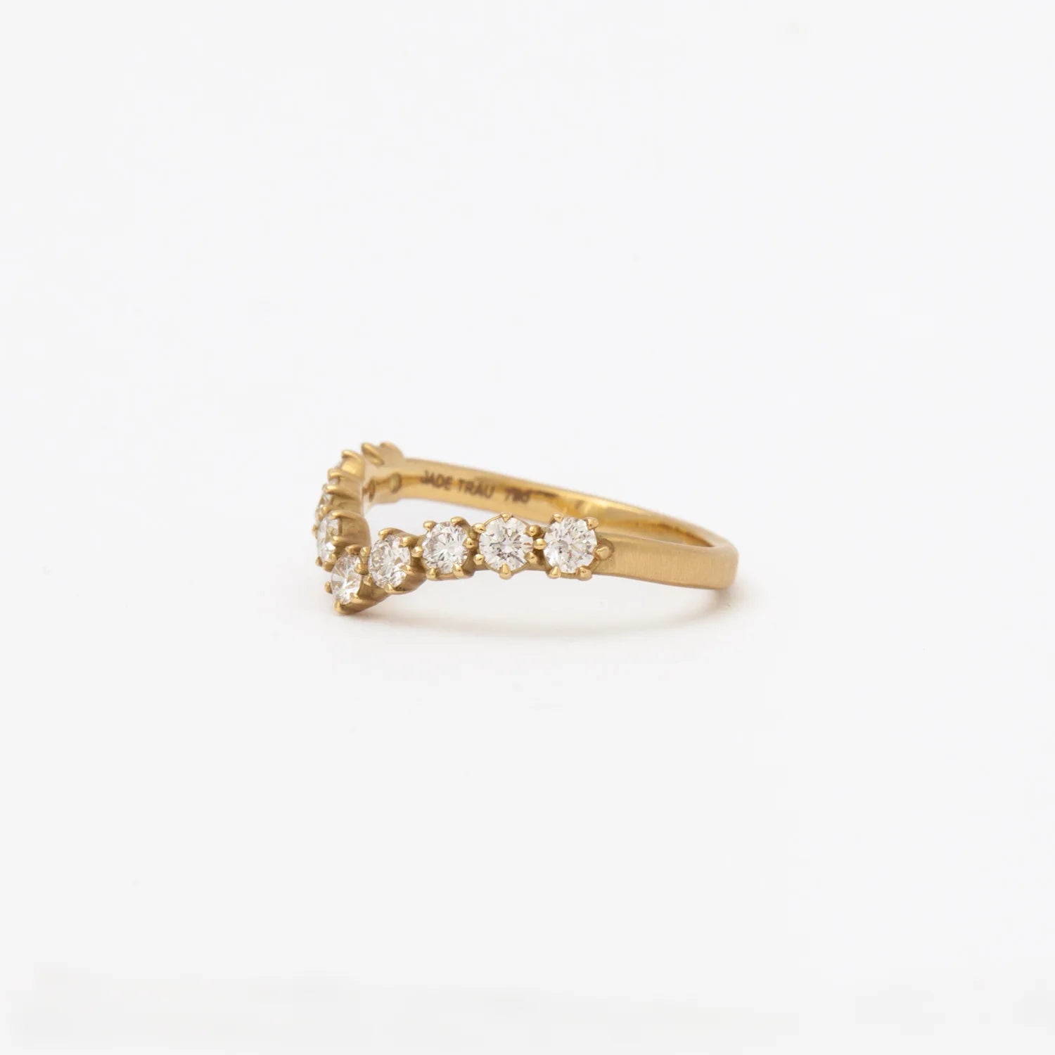0.72 TCW Round CVD Diamond Curved Wedding Band