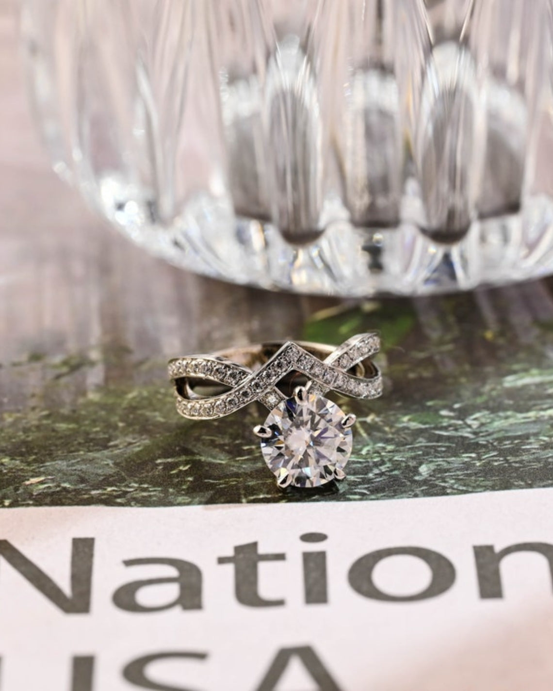 1.0-3.0 CT Round F/VS1 CVD Diamond Unique Setting Engagement Ring - Camila Brown