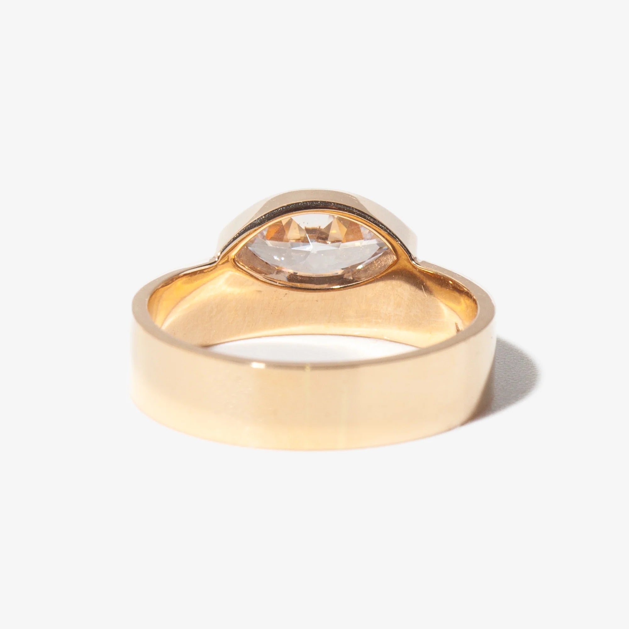 1.0 -3.0 CT Marquise Lab Grown Diamond Bezel Solitaire Engagement Ring