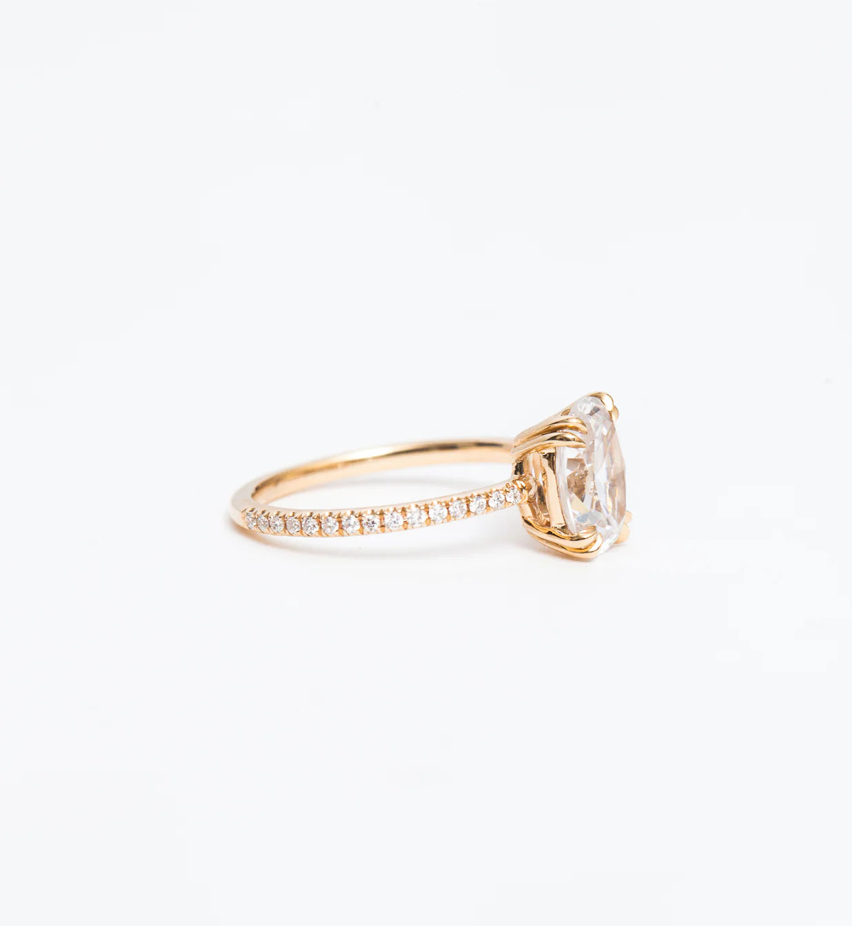 1.75-3.75 CT Oval Lab Grown Diamond Pave Engagement Ring