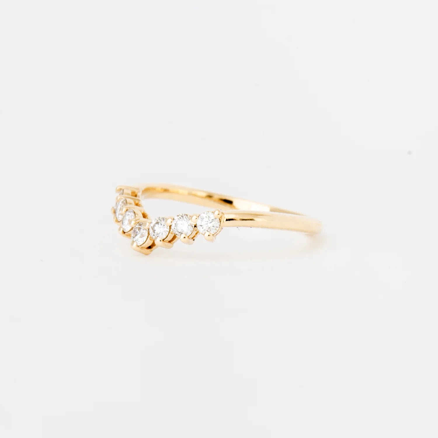 0.33 TCW Round CVD Diamond Curved Wedding Band