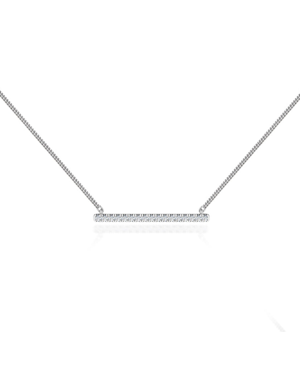 0.20 TCW Round Moissanite Diamond Bar Style Necklace - Camila Brown