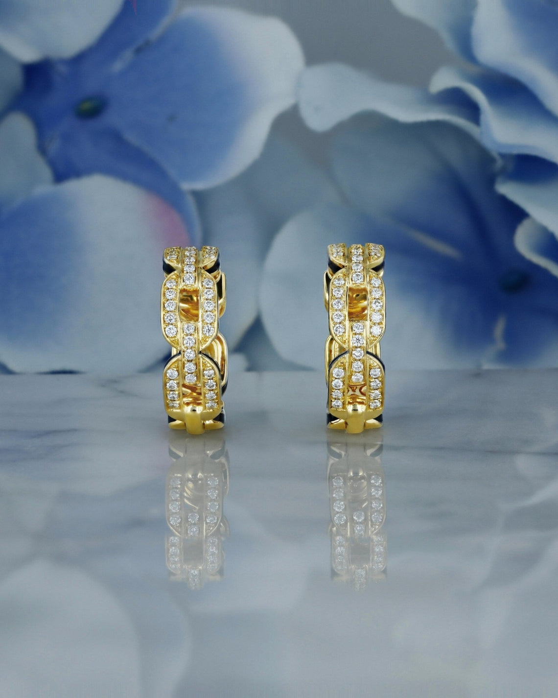 0.45 TCW Round Moissanite Diamond Link Hoop Earrings - Camila Brown