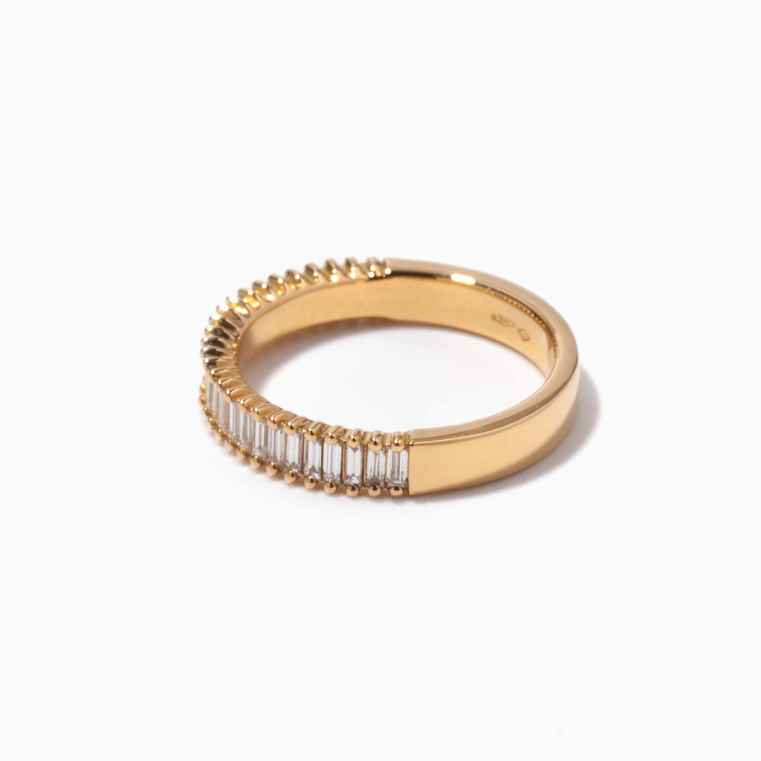 0.55 TCW Baguette CVD Diamond Half Eternity Wedding Band