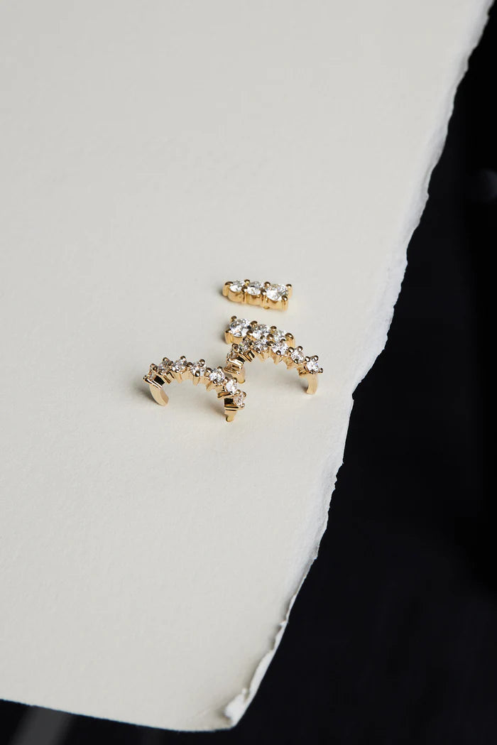 0.10 TCW Mini Round Cut Moissanite Diamond Hoops Earrings