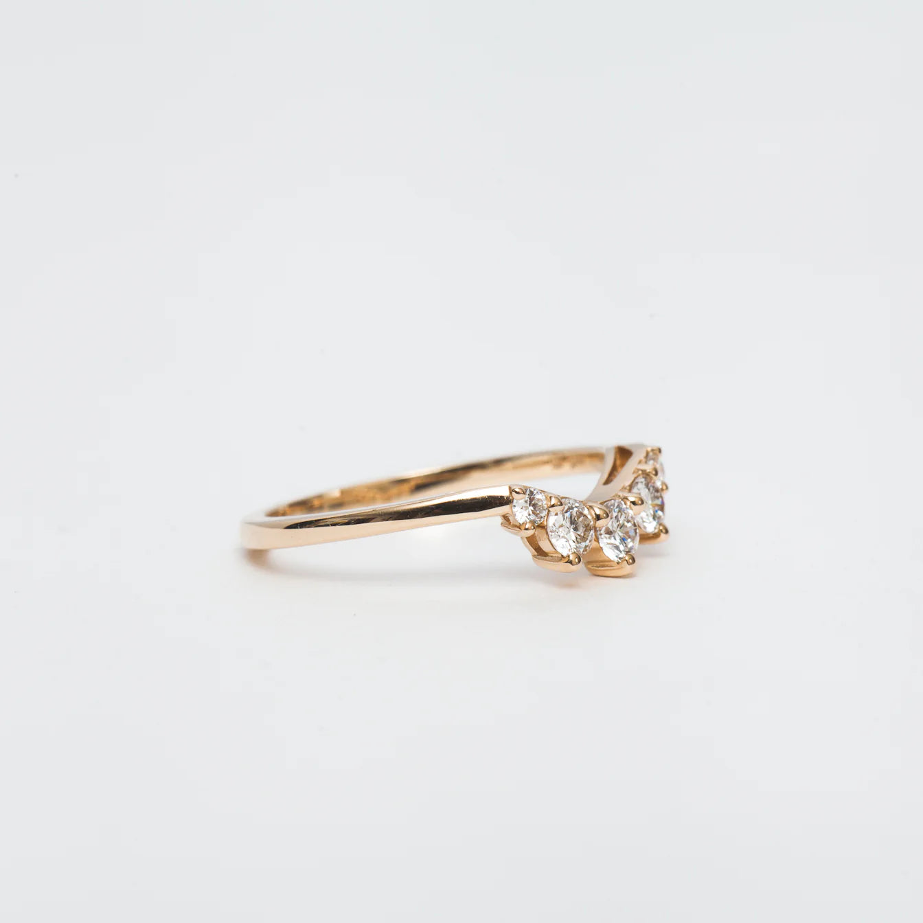 0.33 TCW Round CVD Diamond Curved Wedding Band