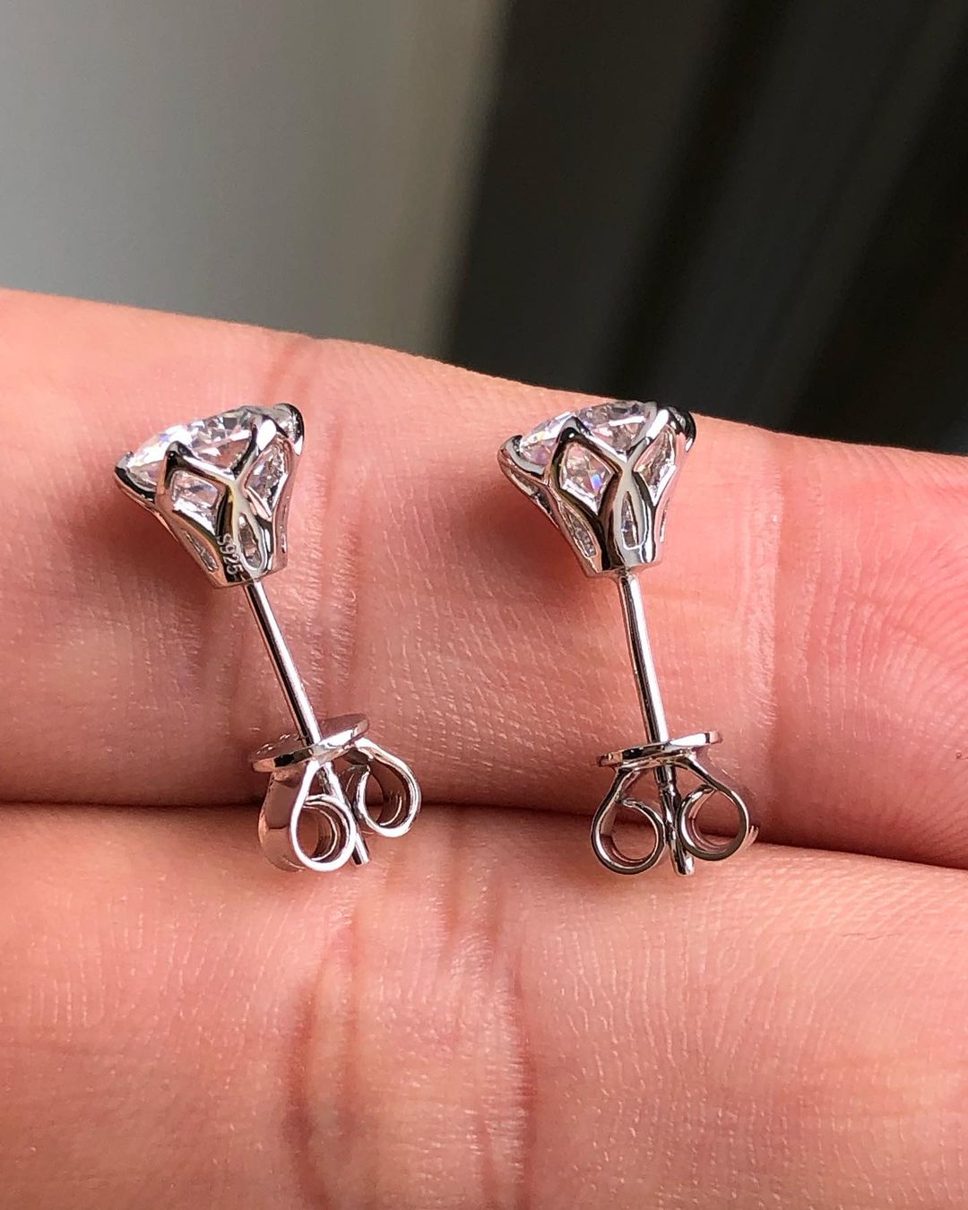 1.0 TCW Round Cut Moissanite Solitaire Stud Earrings - Camila Brown