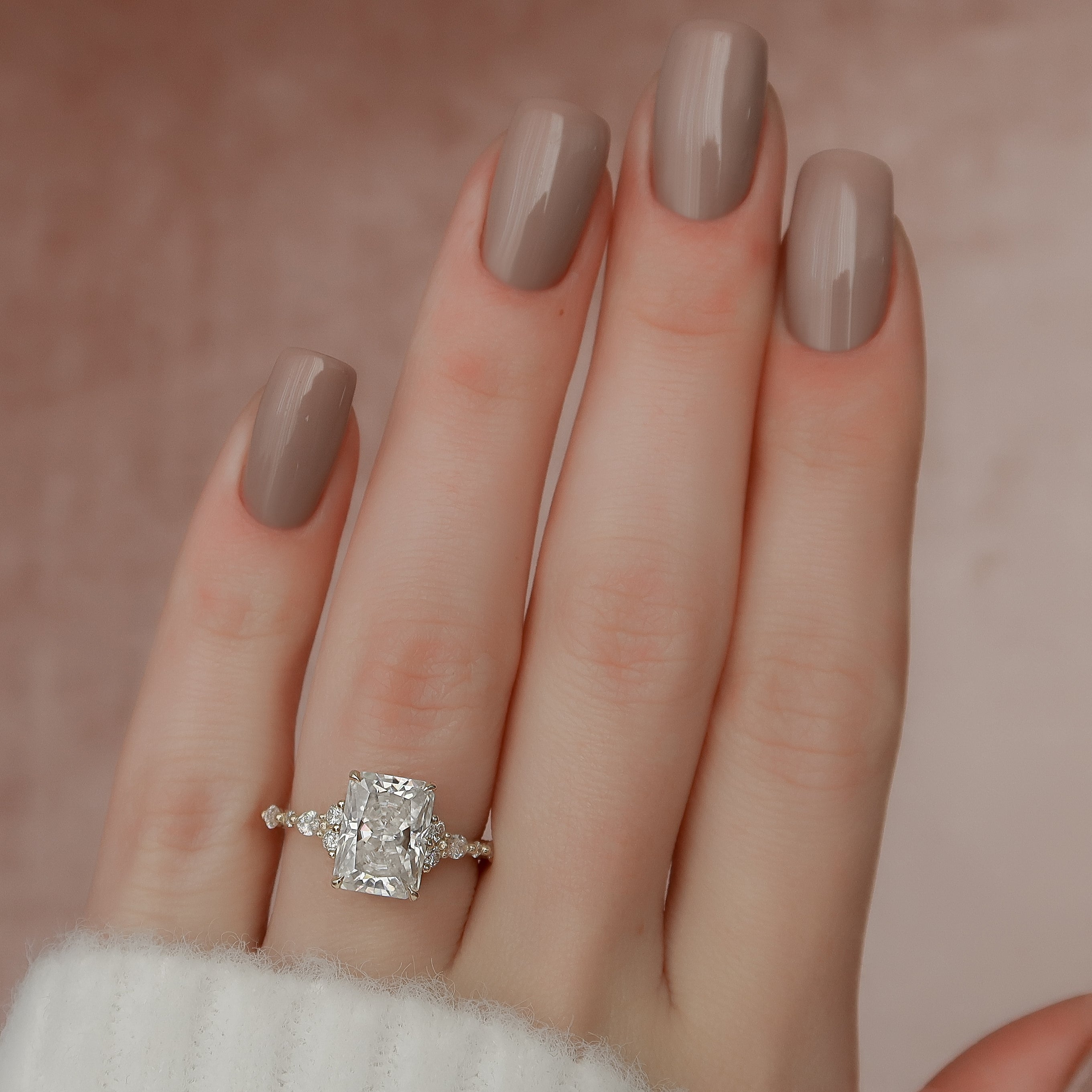 2.0 - 4.0 CT Radiant Cut CVD Diamond Cluster Engagement Ring