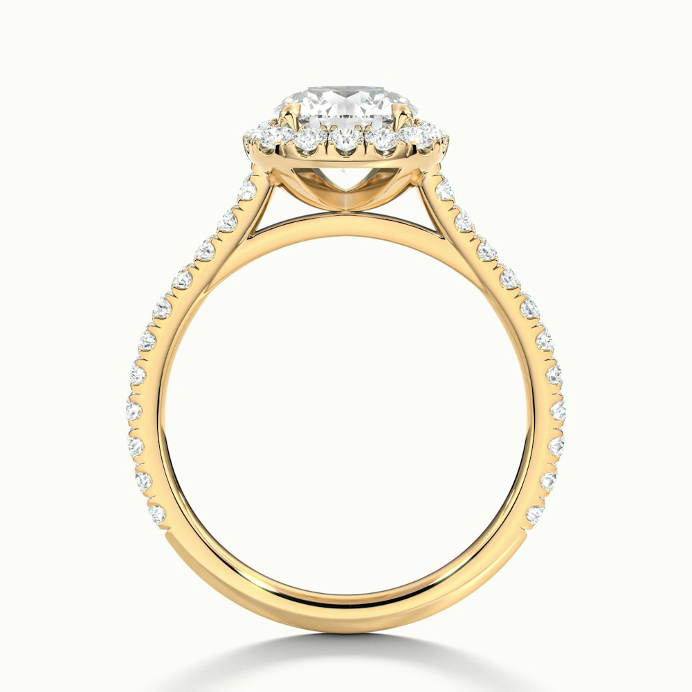 1.0 Carats Lab Grown Diamond Round Shape E-VS1 Halo & Pave Engagement Ring - Camila Brown