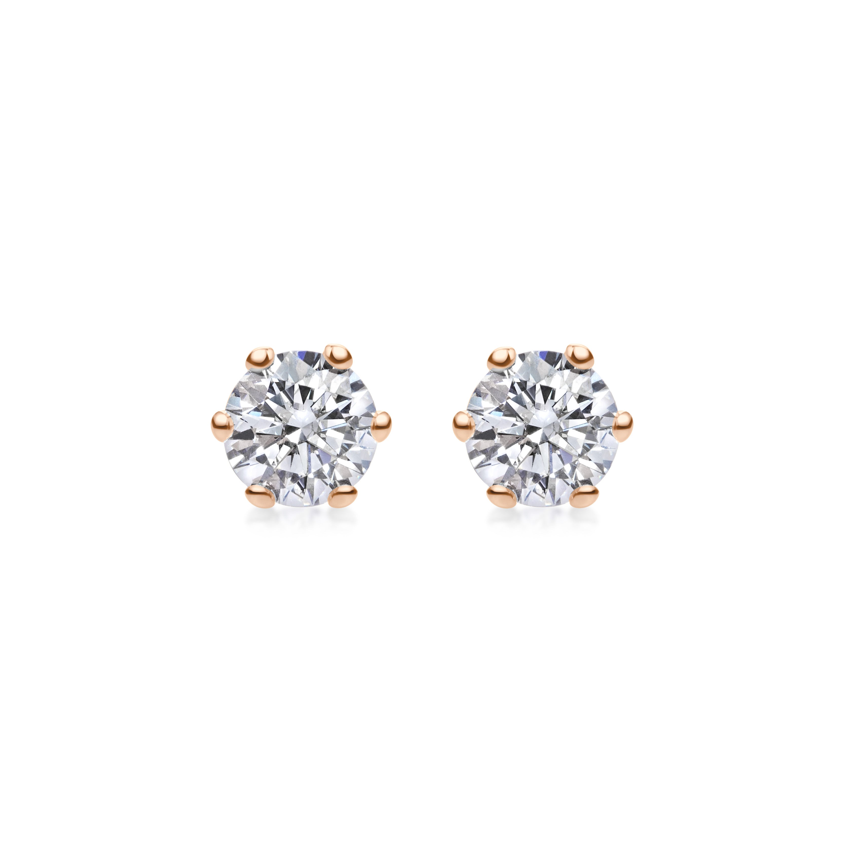0.5 CT Round Solitaire G/VVS Lab Grown Diamond Earrings - Camila Brown