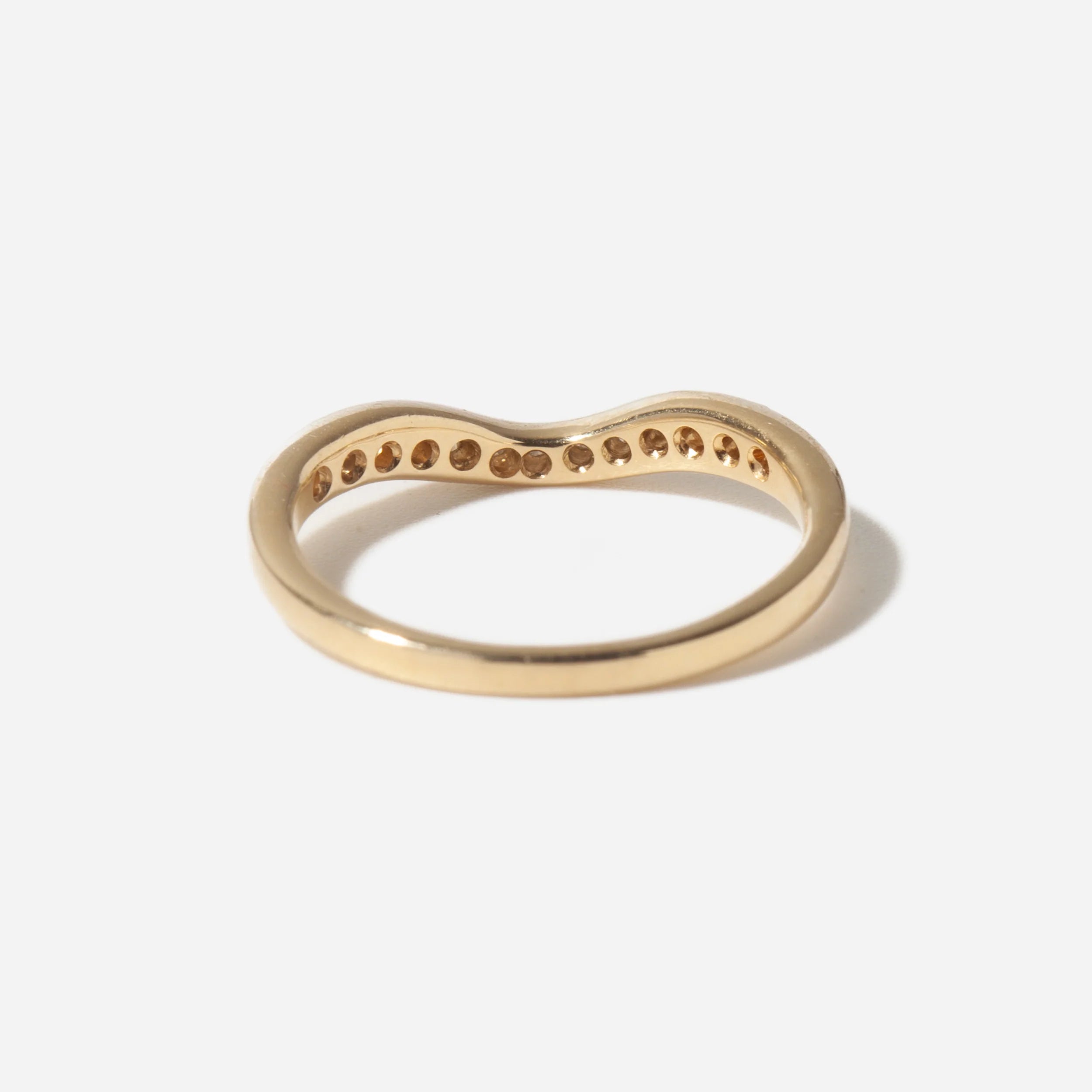 0.4 TCW Round CVD Diamond Curved Wedding Band