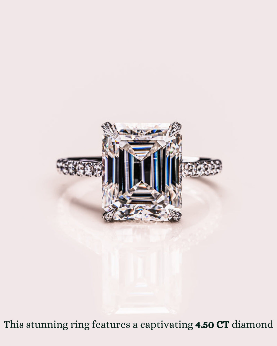 2.50 - 4.50 CT Emerald G/VS2 CVD Diamond Pave Setting Engagement Ring - Camila Brown