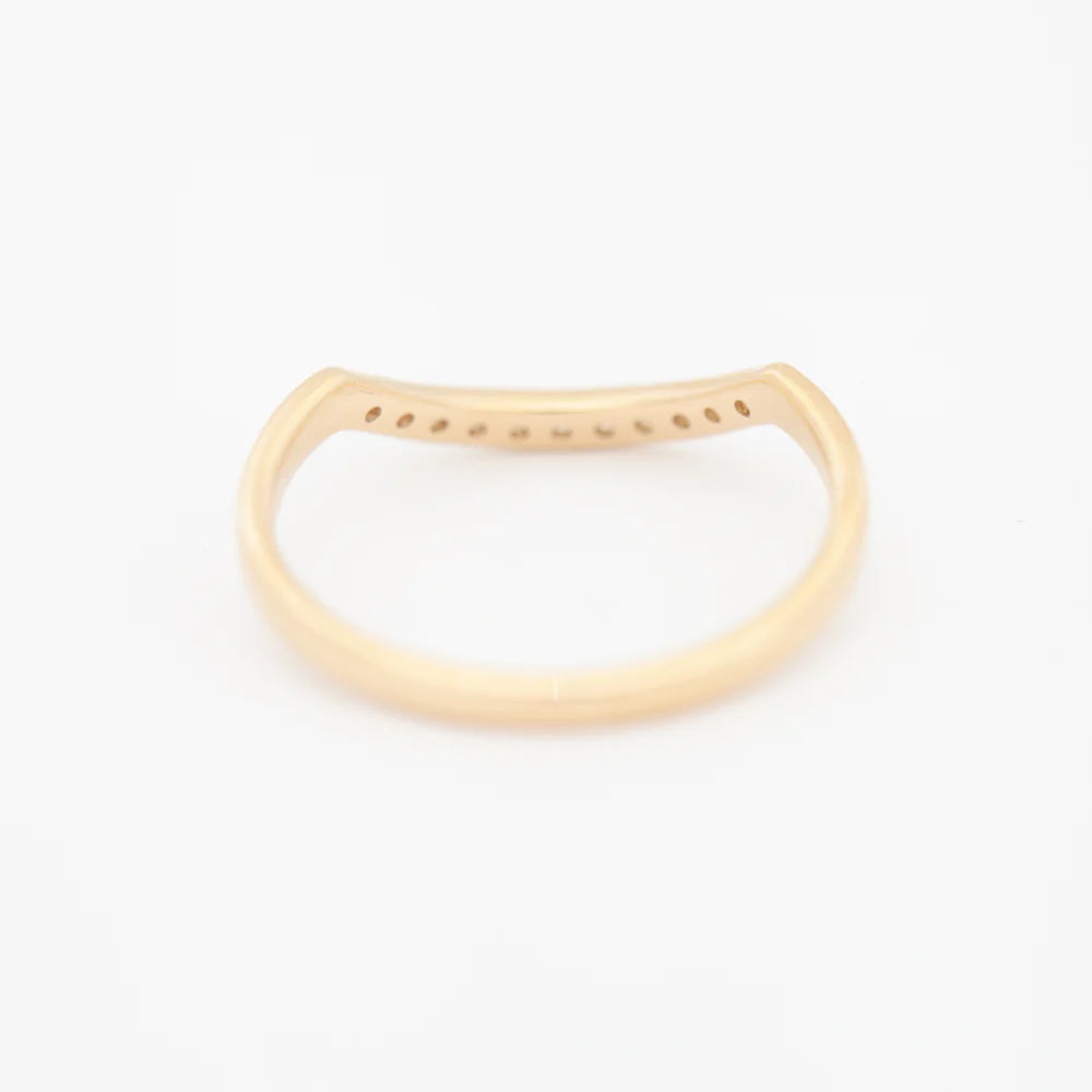 0.12 TCW Round CVD Diamond Curved Wedding Band