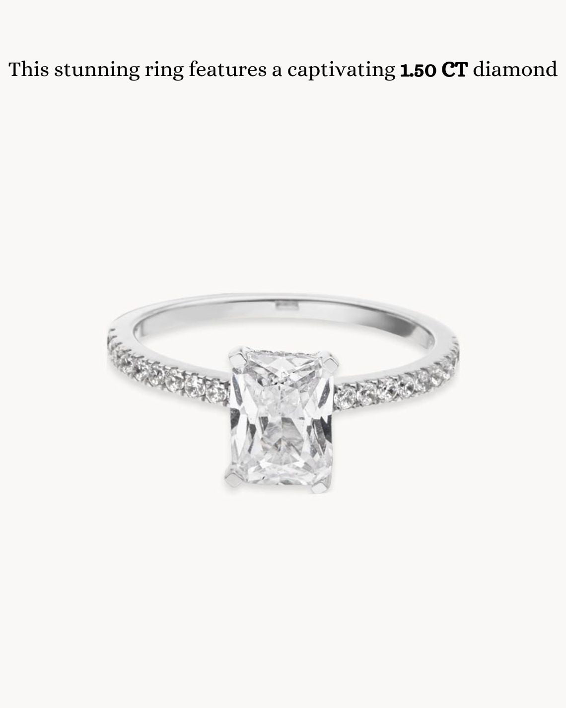 1.50 CT Radiant Cut F/VS1 CVD Diamond Pave Setting Engagement Ring - Camila Brown