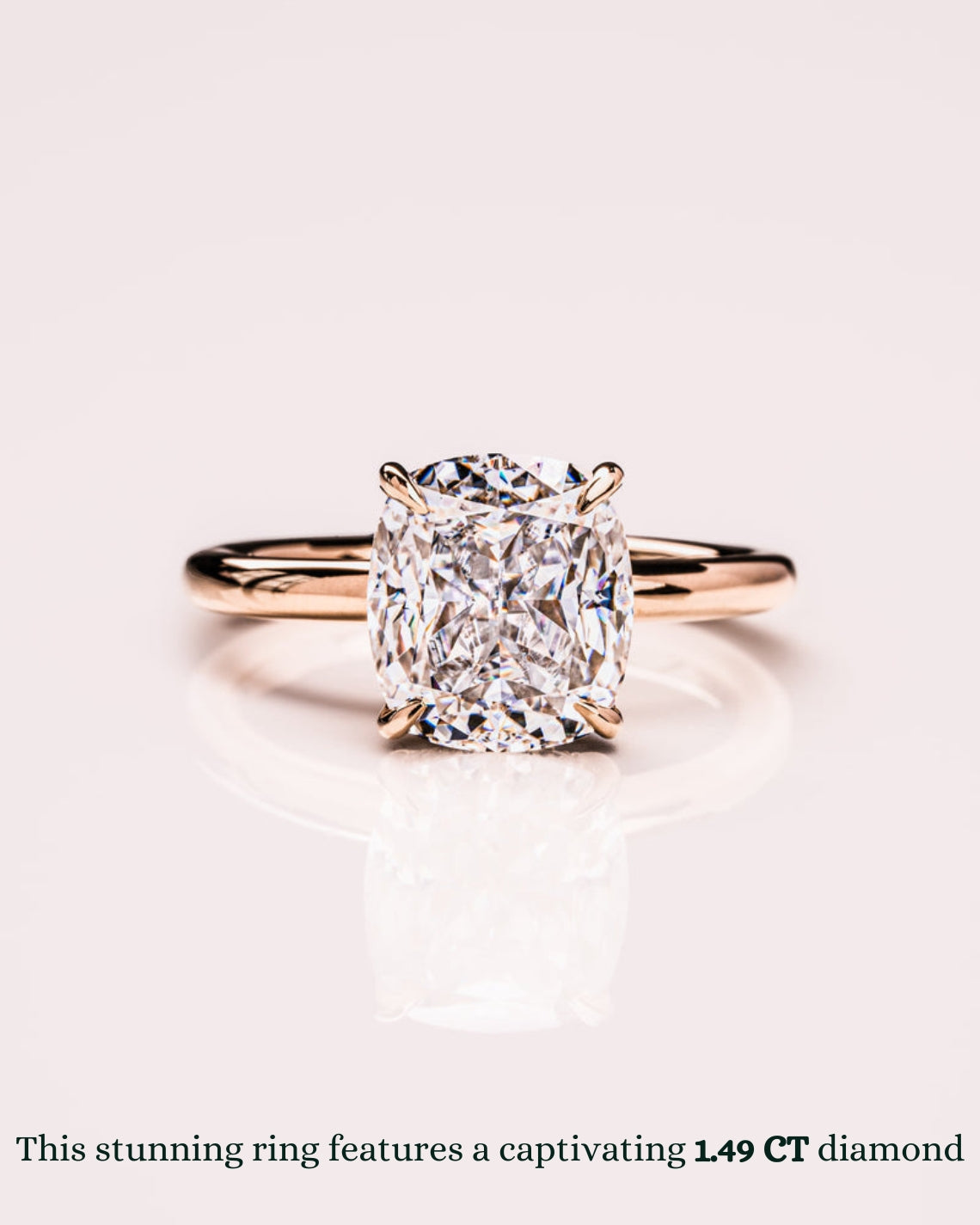 1.49 CT Cushion F/VS1 CVD Diamond Hidden Halo Engagement Ring - Camila Brown
