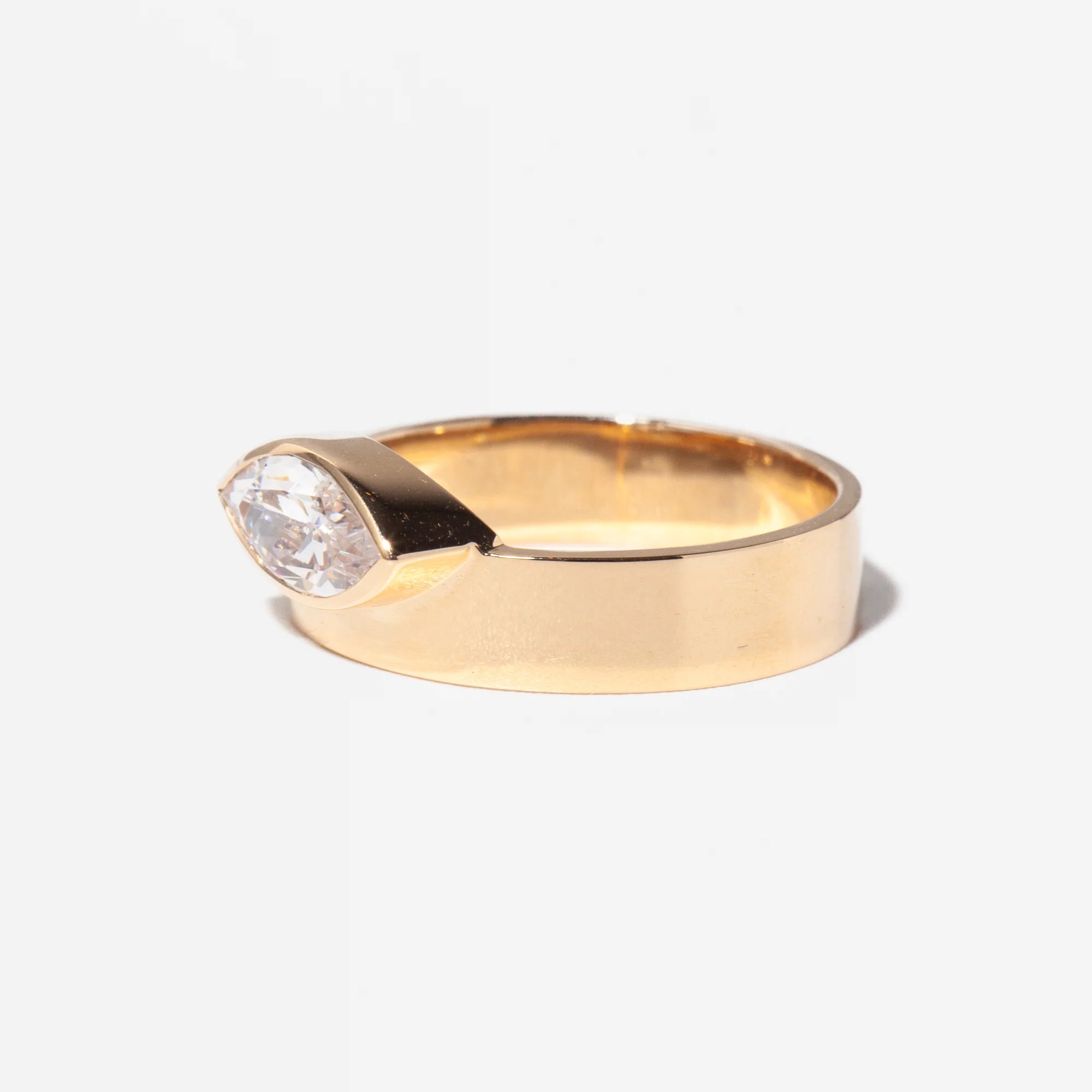 1.0 -3.0 CT Marquise Lab Grown Diamond Bezel Solitaire Engagement Ring