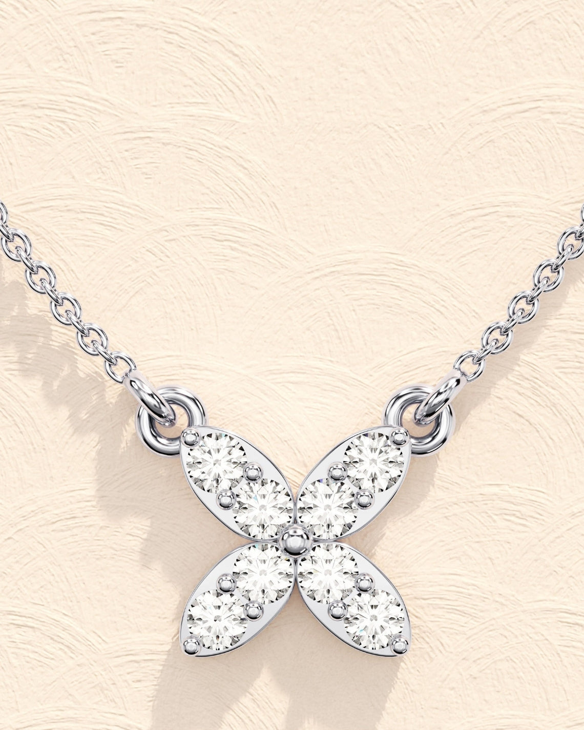 0.24 TCW Round Moissanite Diamond Clover Necklace - Camila Brown