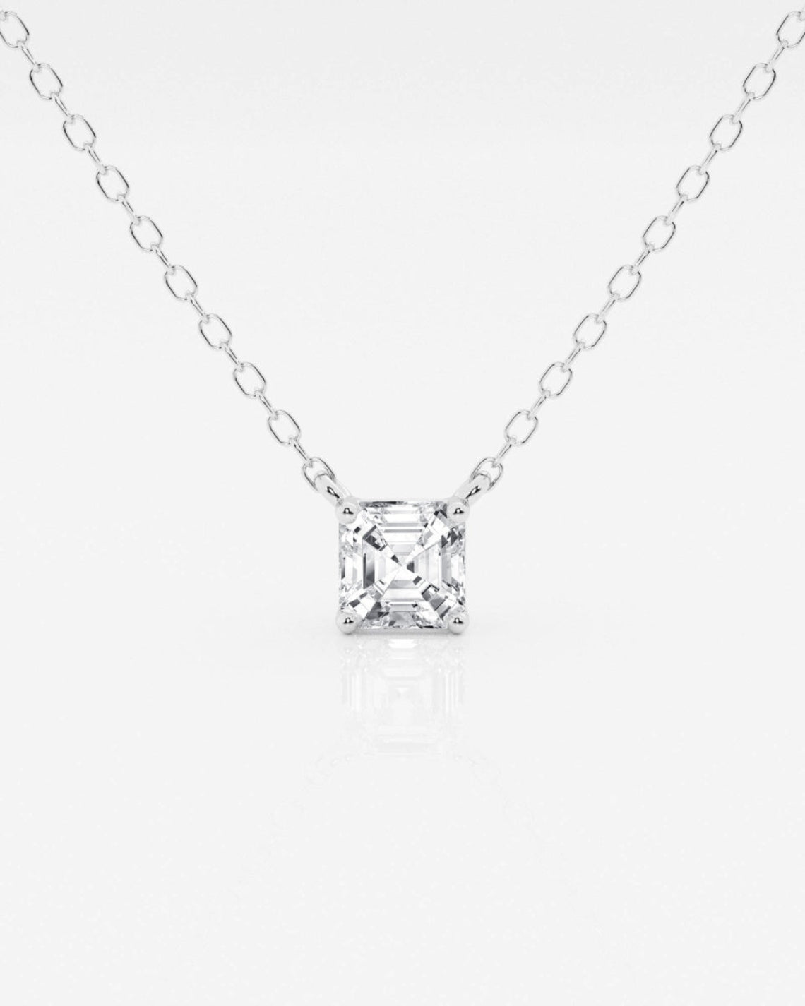0.50 CT Asscher Moissanite Diamond Solitaire Necklace - Camila Brown
