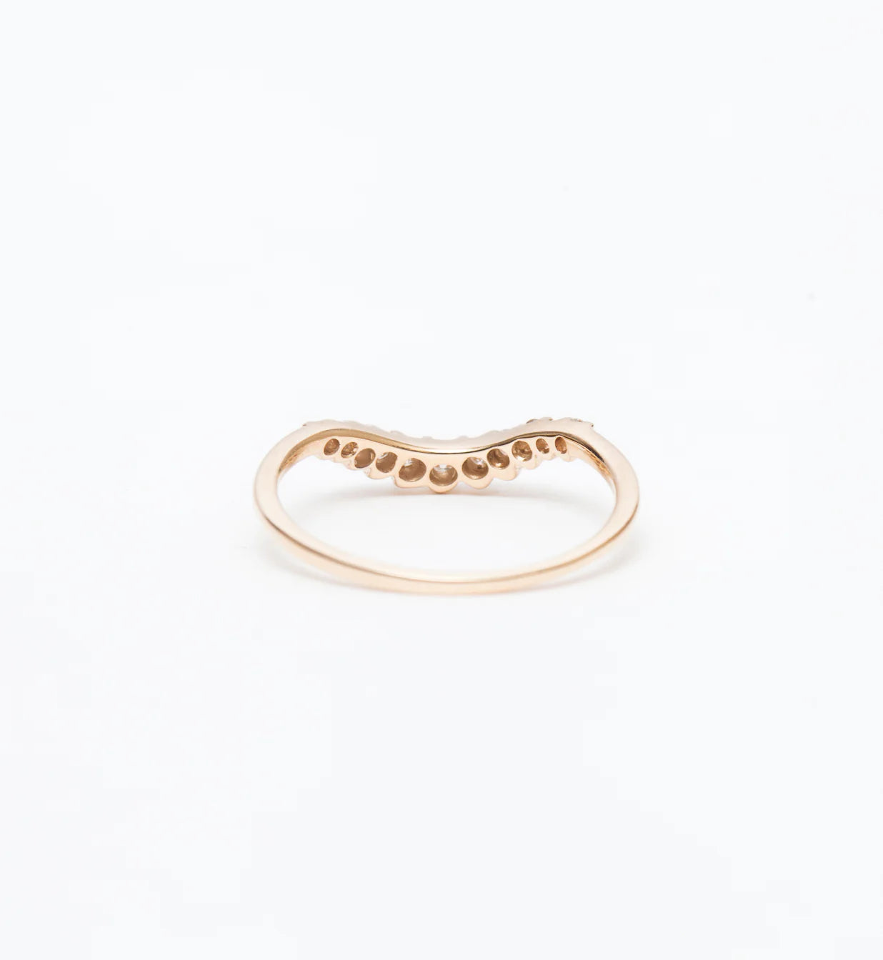 0.20 TCW Round CVD Diamond Curved Wedding Band
