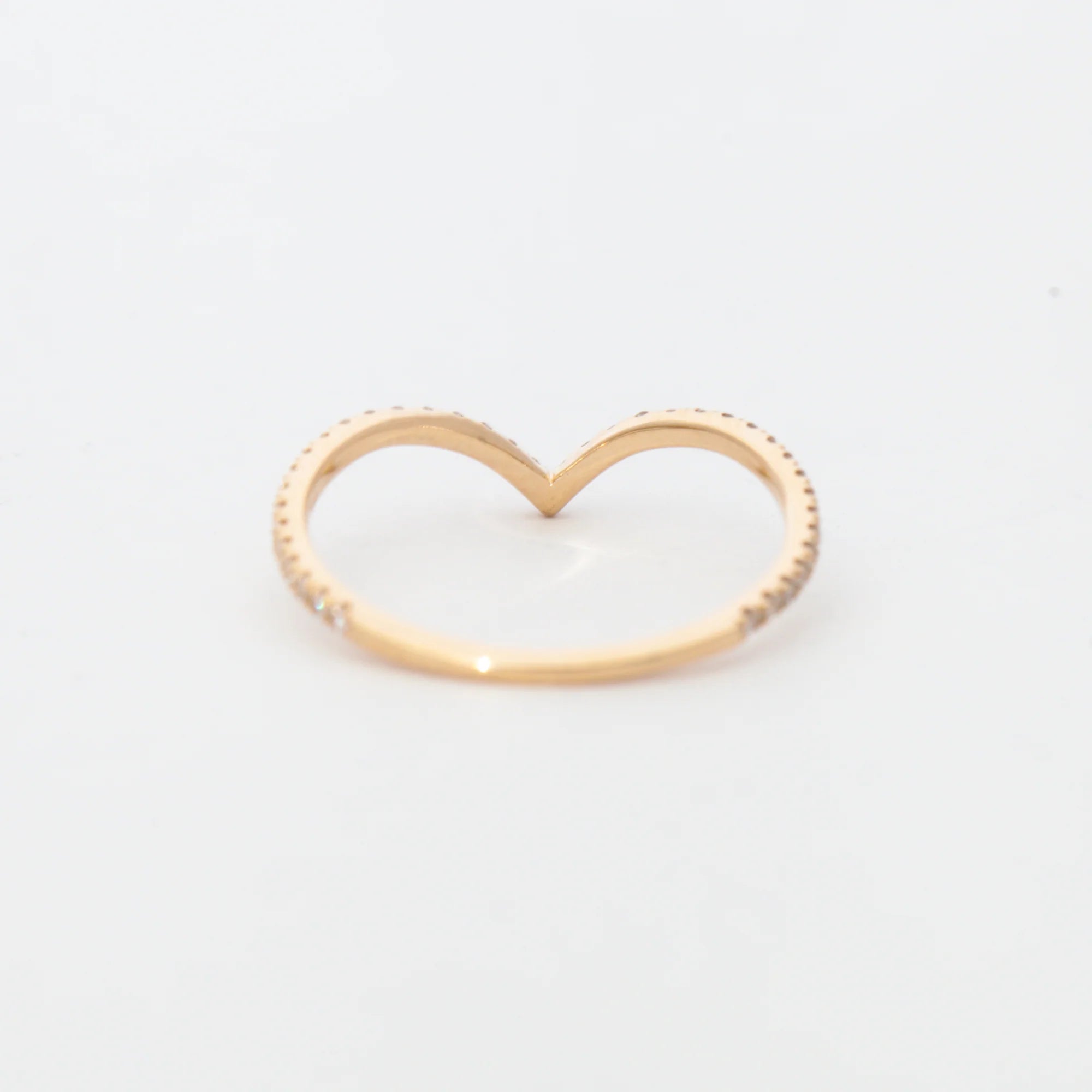 0.20 TCW Round CVD Diamond Curved Wedding Band