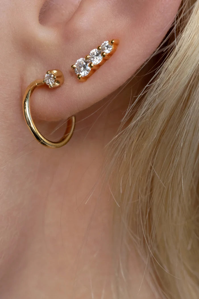 0.05 TCW Mini Round Cut Moissanite Diamond Hoops Earrings