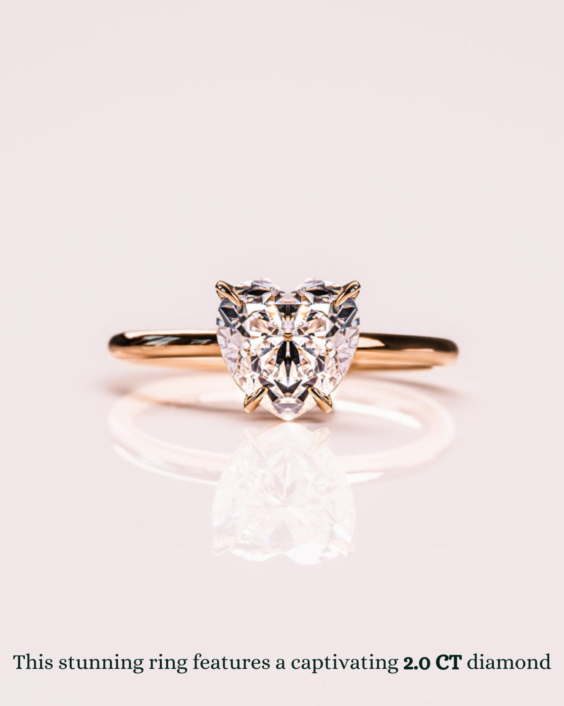 1.0 - 3.0 CT Heart F/VS2 CVD Diamond Solitaire Engagement Ring - Camila Brown