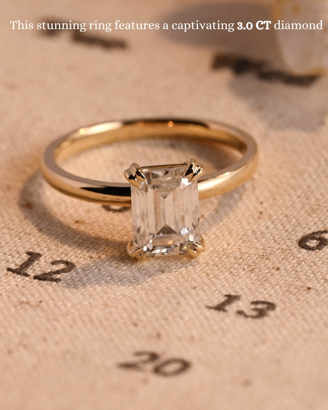 1.0-3.0 CT Emerald E/VS1 CVD Diamond Solitaire Engagement Ring - Camila Brown