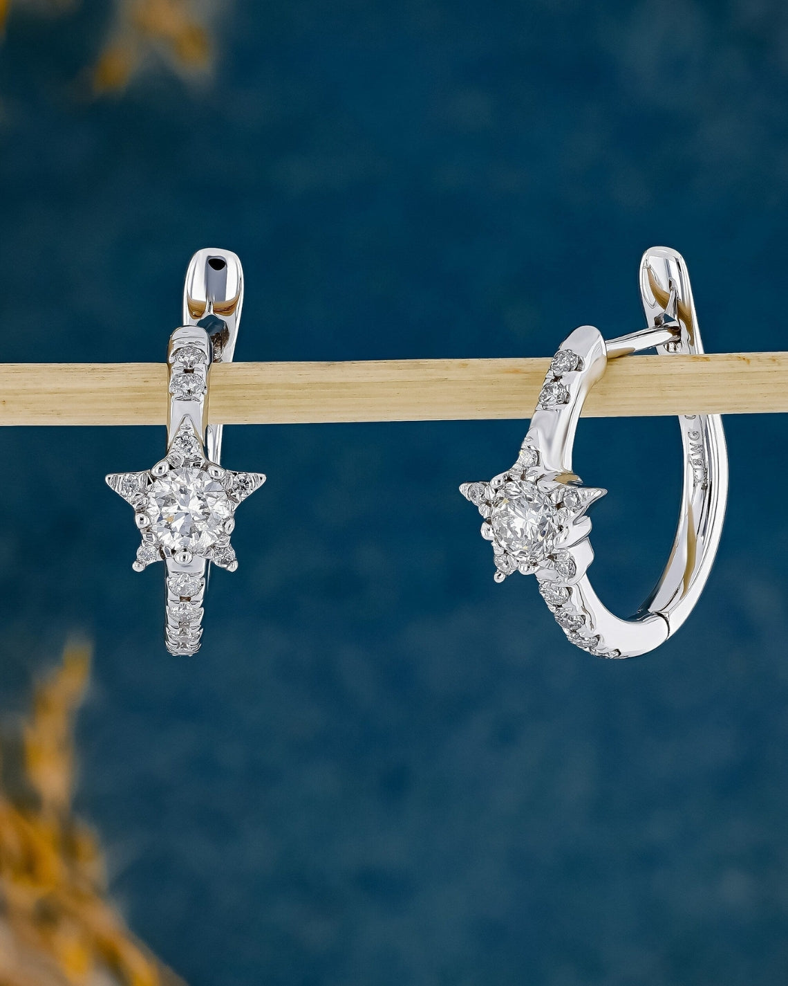 0.54 TCW Round Moissanite Diamond Huggie Hoop Earrings - Camila Brown