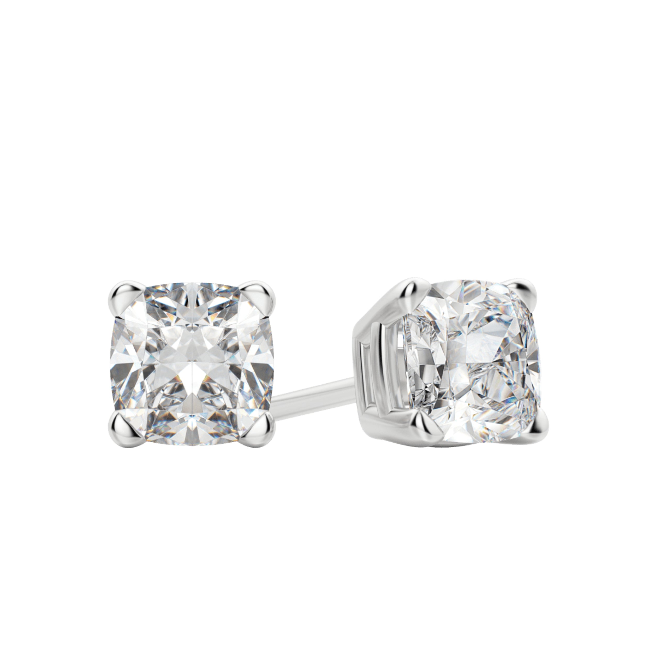 0.50 TCW-1.0 TCW Cushion Cut Moissanite Solitaire Stud Earrings - Camila Brown