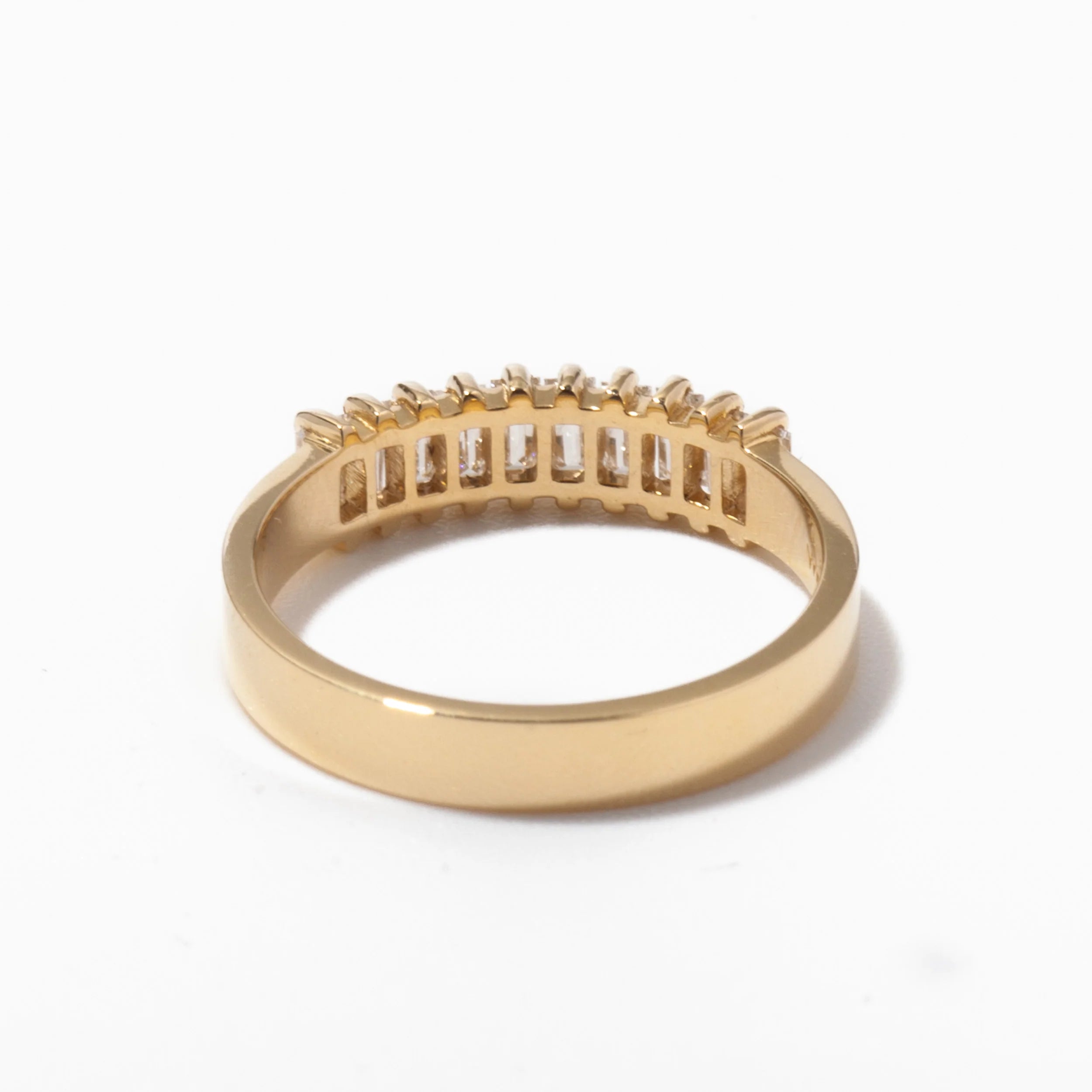 0.60 TCW Baguette CVD Diamond Half Eternity Wedding Band