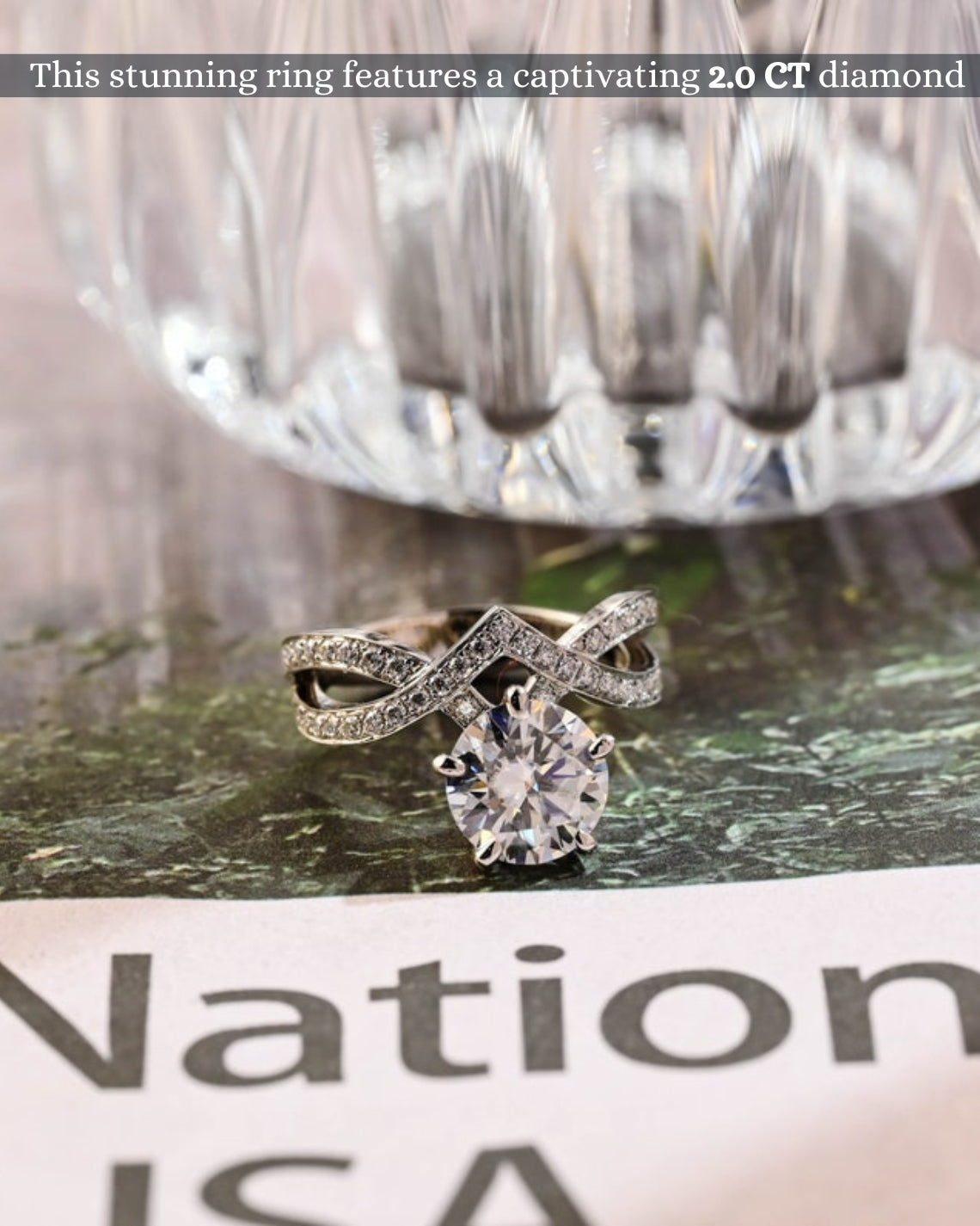 1.0-3.0 CT Round F/VS1 CVD Diamond Unique Setting Engagement Ring - Camila Brown