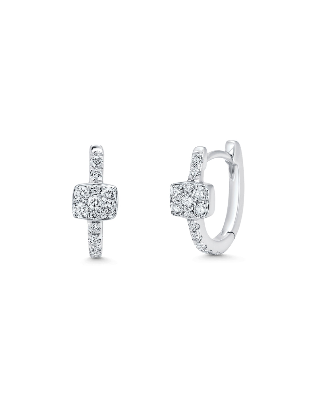 0.35 TCW Round Moissanite Diamond Huggie Earrings - Camila Brown
