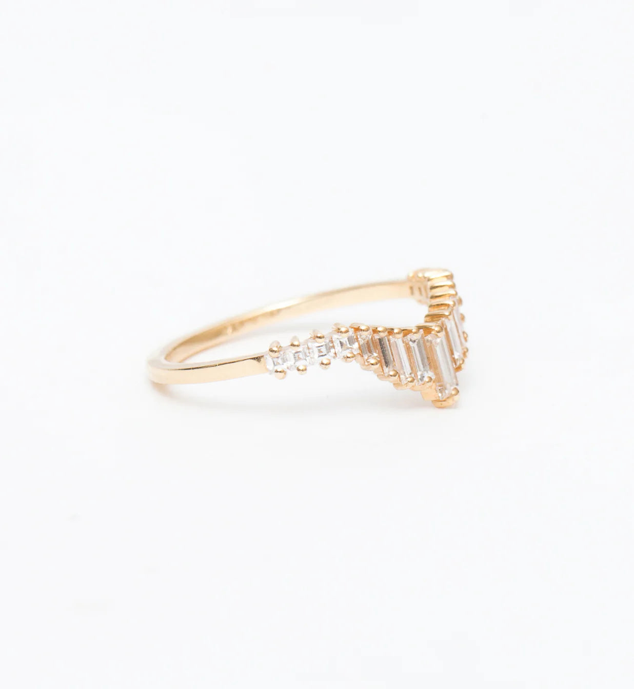 0.36 TCW Baguette CVD Diamond Curved Wedding Band