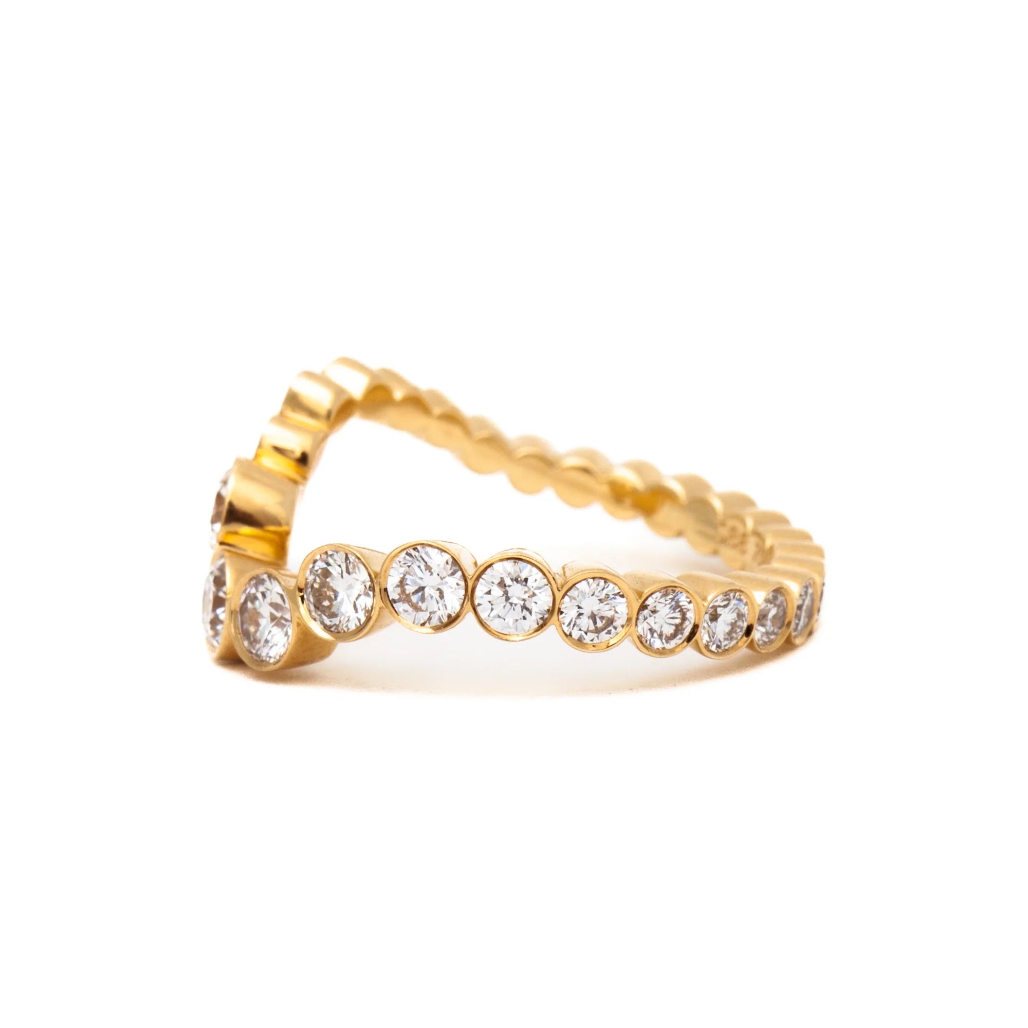 1.42 TCW Round CVD Diamond Bezel Ocean Wedding Band
