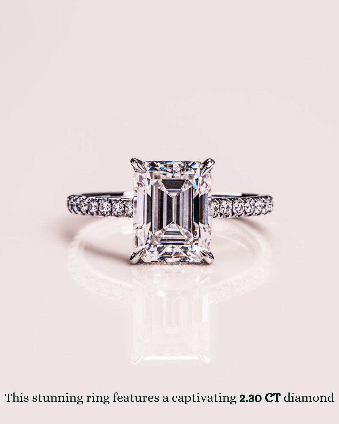 1.30 CT-3.30 CT Emerald F/VS2 CVD Diamond Hidden Halo Pave Setting Engagement Ring - Camila Brown