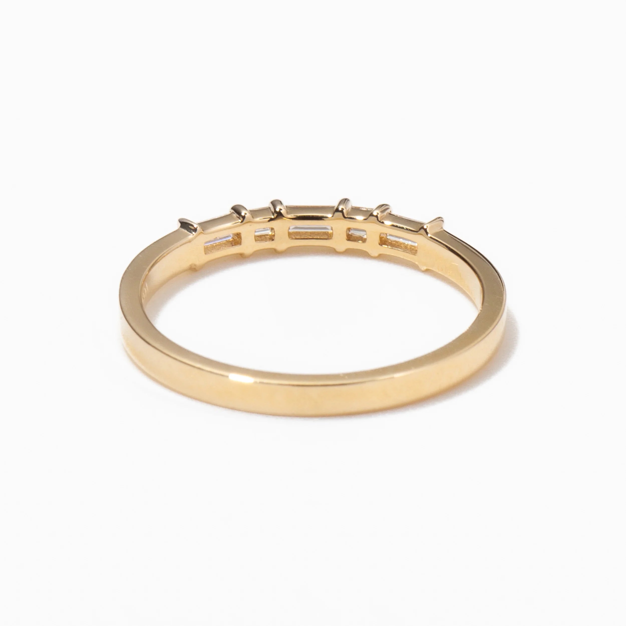 0.22 TCW Baguette CVD Diamond Half Eternity Wedding Band