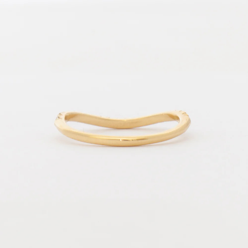 0.21 TCW Round CVD Diamond Curved Wedding Band