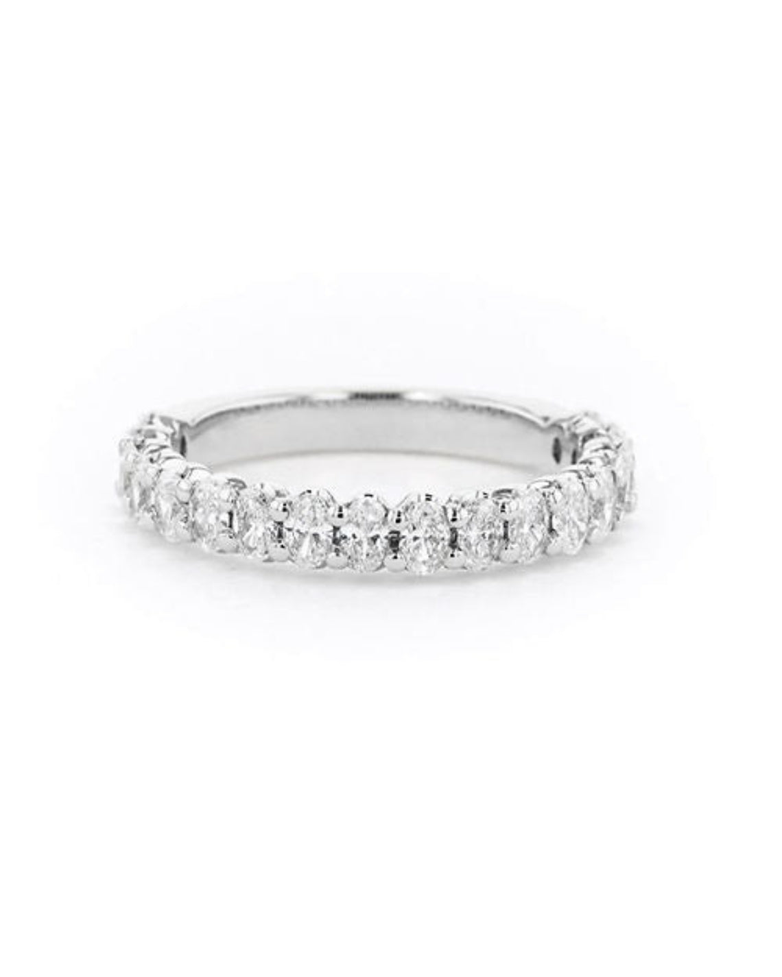 1.62 TCW Oval CVD Diamond Half Eternity Wedding Band - Camila Brown