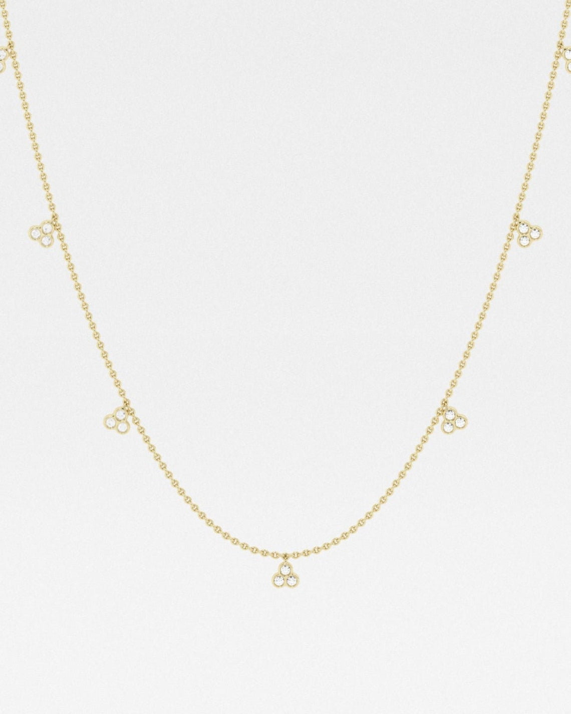 0.63 TCW Round Moissanite Diamond Dangle Necklace - Camila Brown