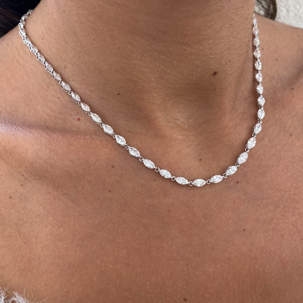 Marquise Lab Grown Diamond Tennis Necklace