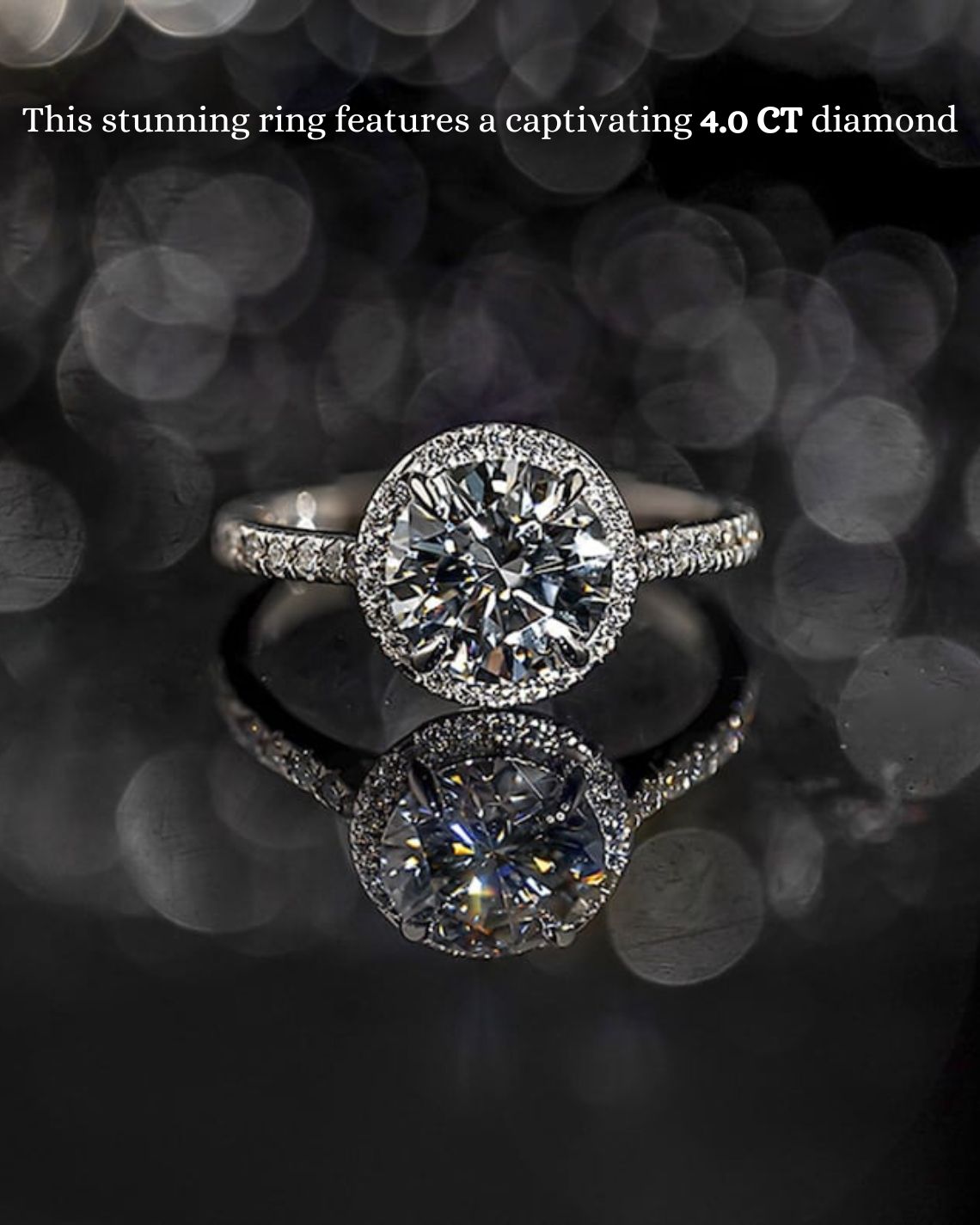 2.0-4.0 CT Round F/VS1 CVD Diamond Halo Pave Setting Engagement Ring - Camila Brown