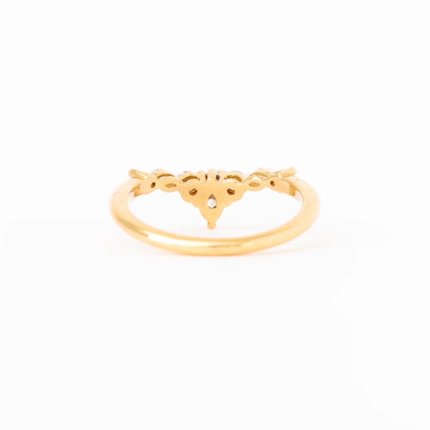 0.4 TCW Marquise & Round CVD Diamond Curved Wedding Band