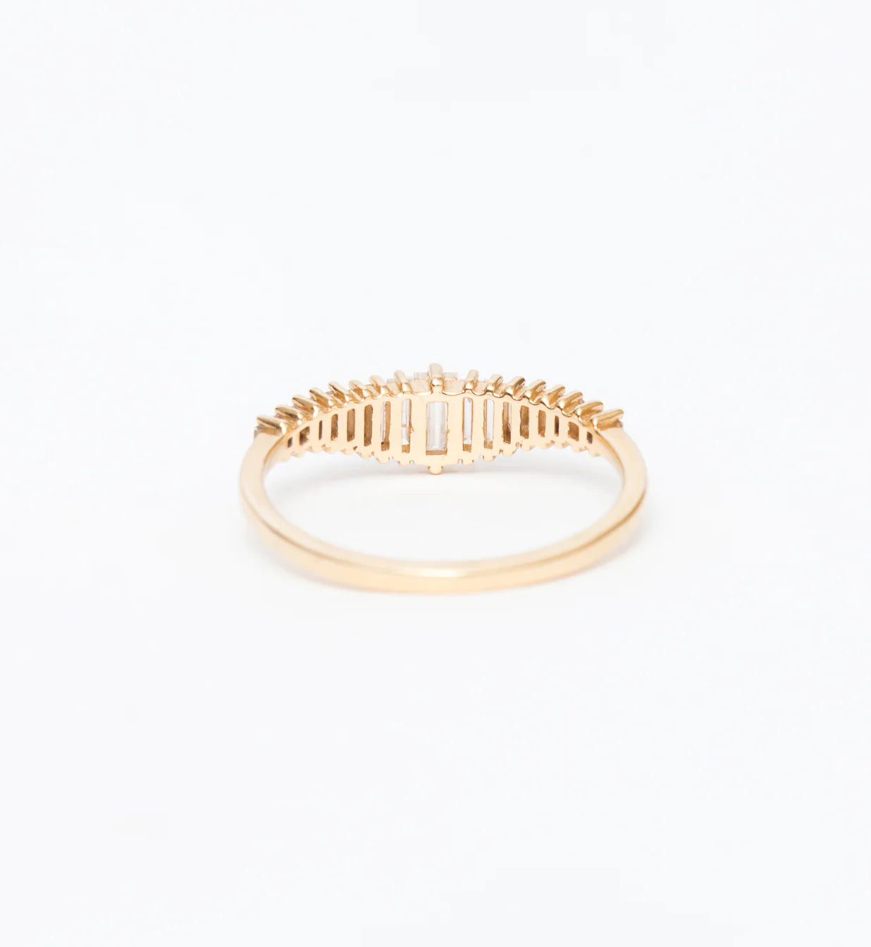 0.42 TCW Baguette CVD Diamond Curved Wedding Band