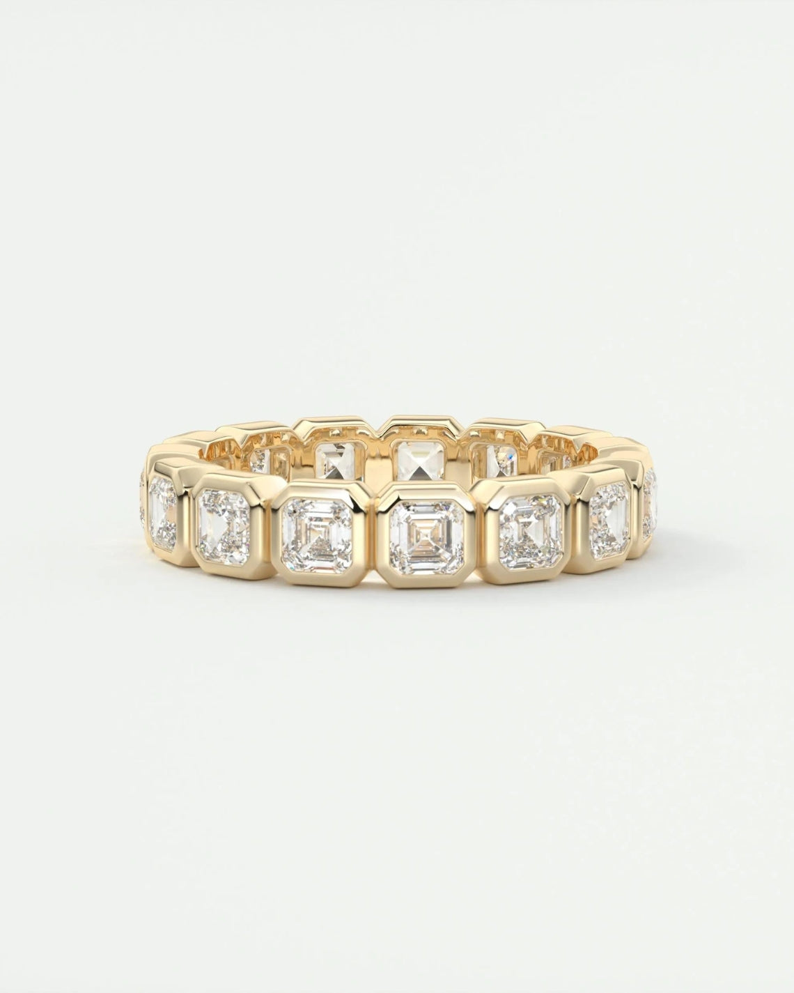 2.25 TCW Asscher CVD Diamond Bezel Wedding Band - Camila Brown