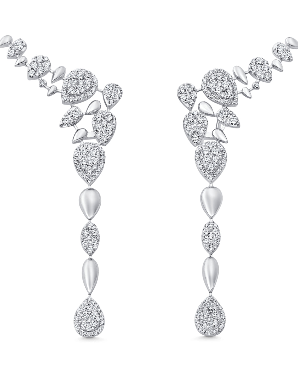3.17 TCW Round Moissanite Diamond Ear Crawler Drop Earrings - Camila Brown