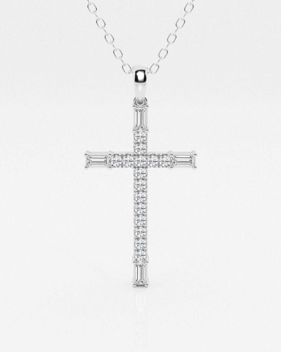 0.24 TCW Round Moissanite Diamond Cross Necklace - Camila Brown