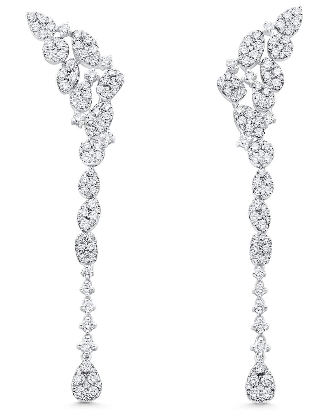 3.64 TCW Round Moissanite Diamond Cluster Drop Earrings - Camila Brown