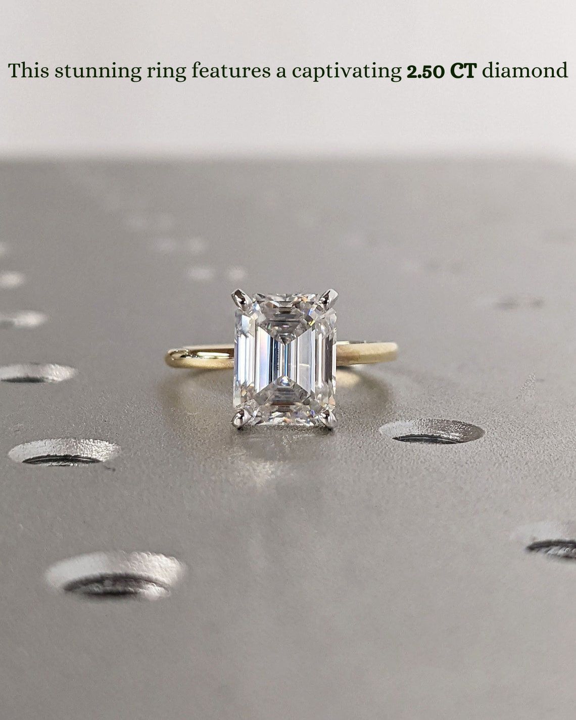 1.50 - 3.50 CT Emerald F/VS1 CVD Diamond Solitaire Engagement Ring - Camila Brown