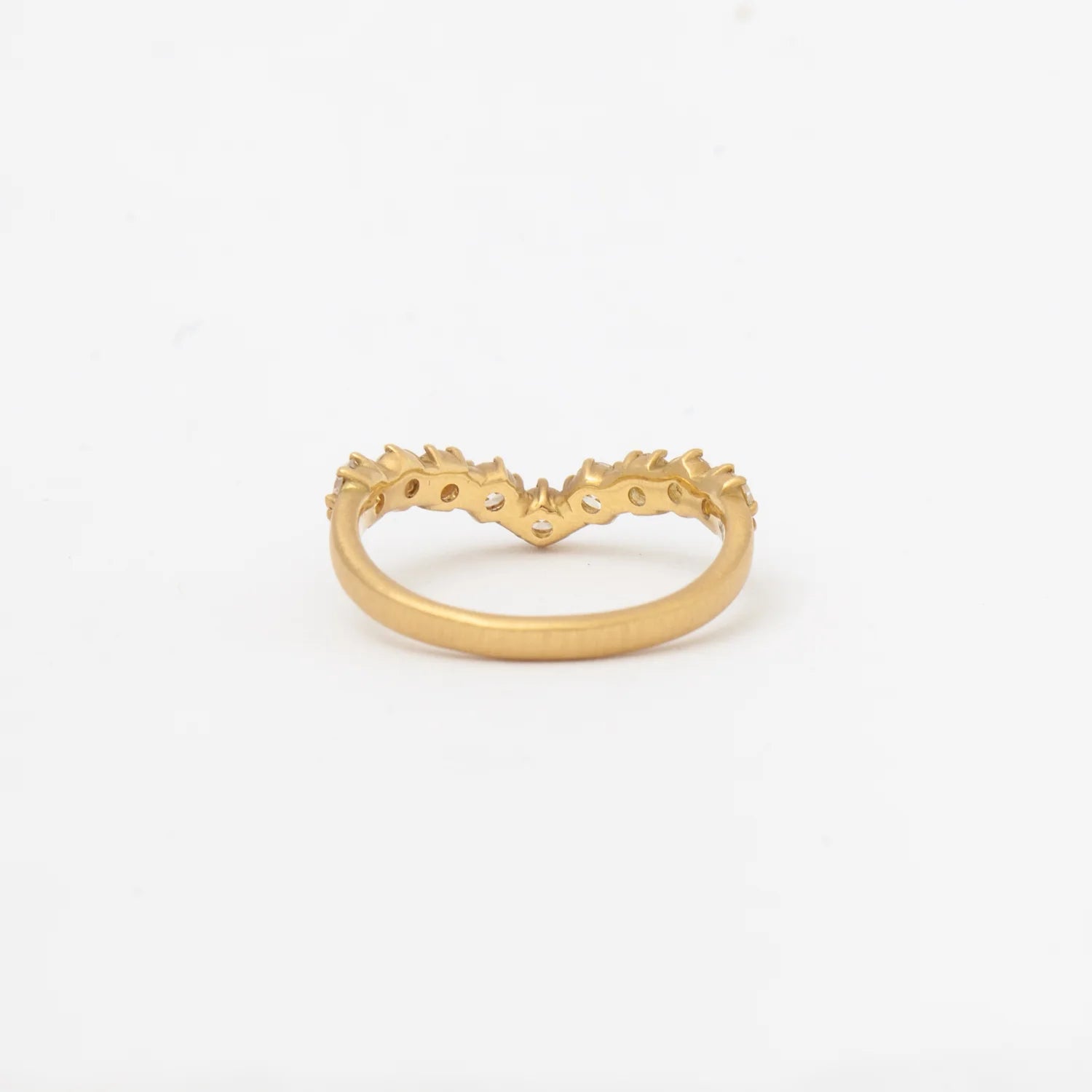 0.72 TCW Round CVD Diamond Curved Wedding Band