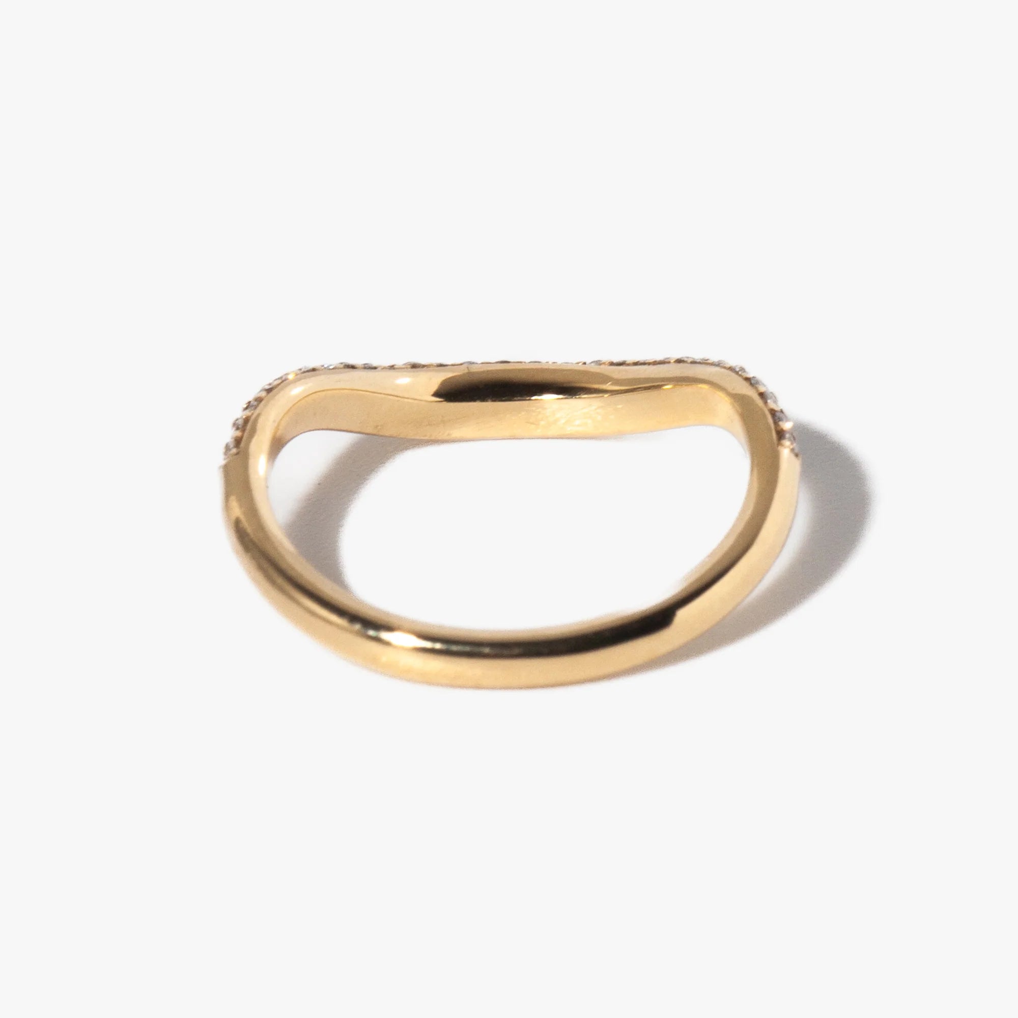 0.38 TCW Round CVD Diamond curved Wedding Band